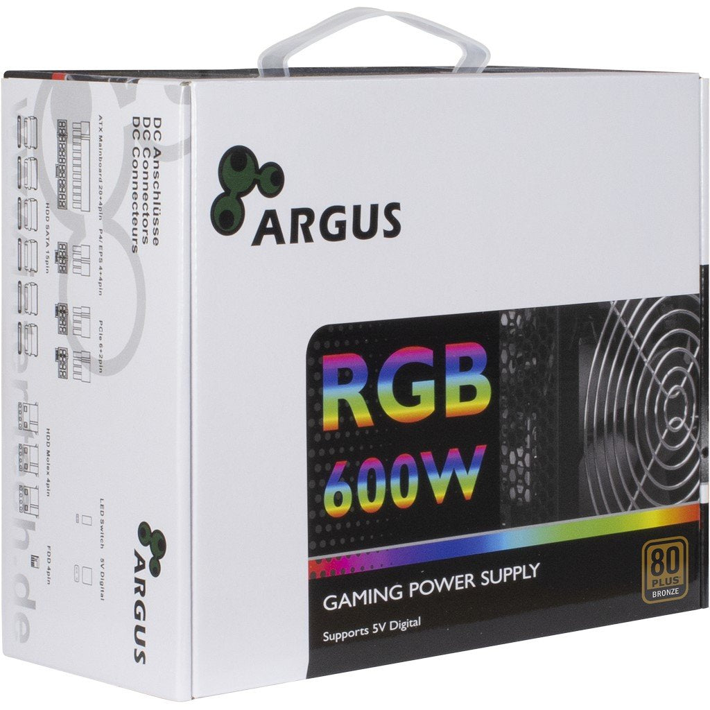 Fuente De Alimentación Inter-Tech Argus Rgb-600w Ii 20+4 Pin Atx Atx Negro