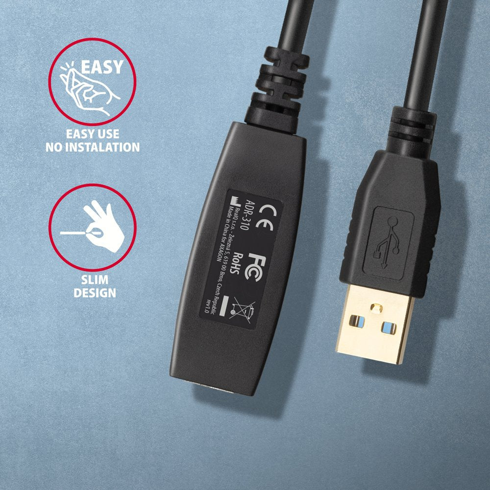 EAN 8595247907257 - Axagon N ADR-310 USB 3.2 Gen 1 A-M -> A-F aktivni prodluovaci repeater kabel cable USB USB 3.2 Gen 1 (3. imagen 4