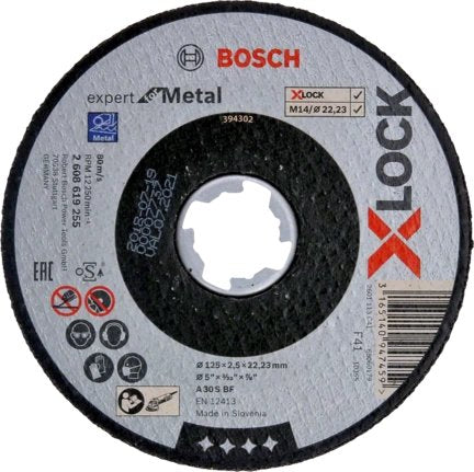 Bosch Disco De Corte X-Lock Expert For Metal 125mm Recto 2608619255
