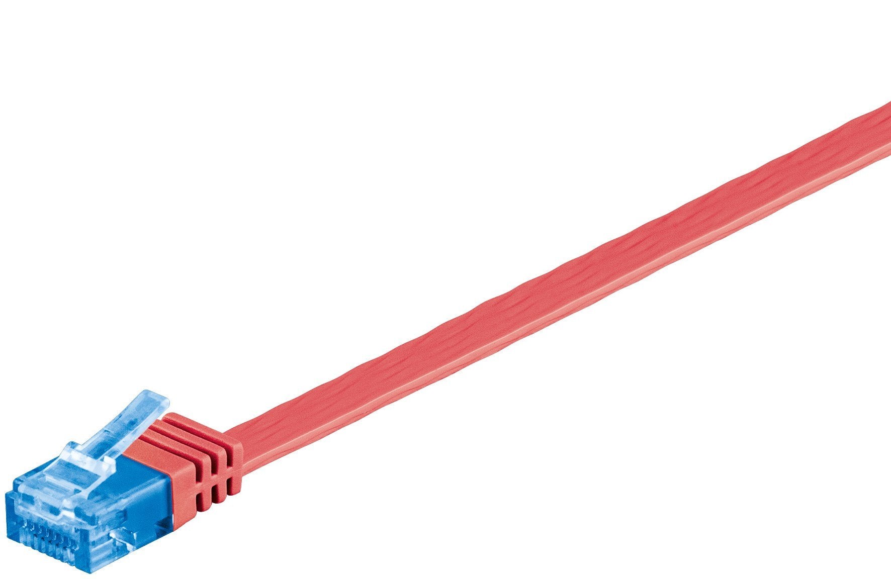 Cat 6a Flat-Patch Cable U/Utp, Red, 2 M - Copper