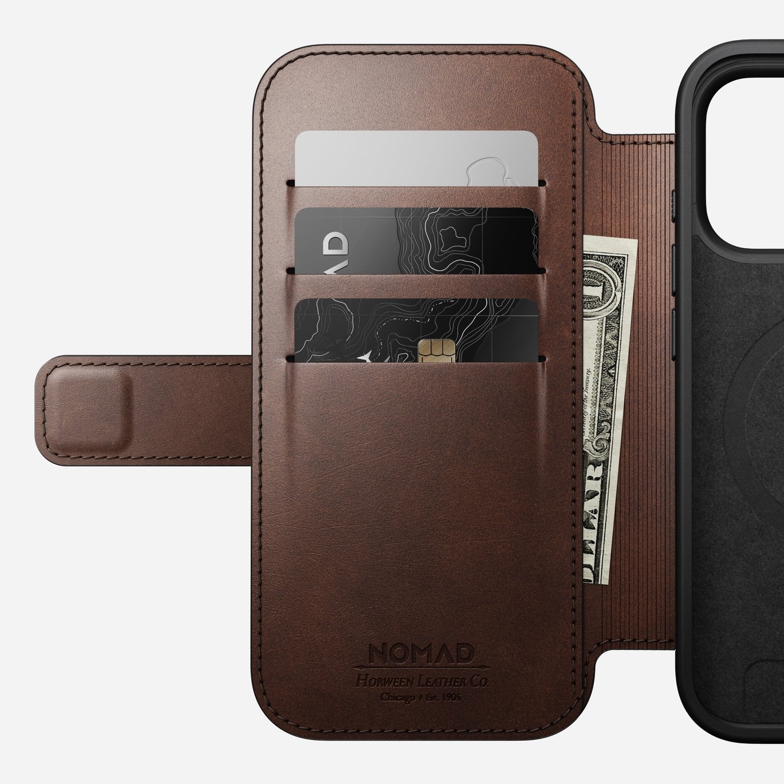 Nomad Modern Leather Folio Iphone 17 Pro Rustic Brown H.