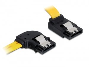 Delock Sata 6 Gb S Cable Links Gewinkelt Auf Oben Gewinkelt 50 Cm Gelb