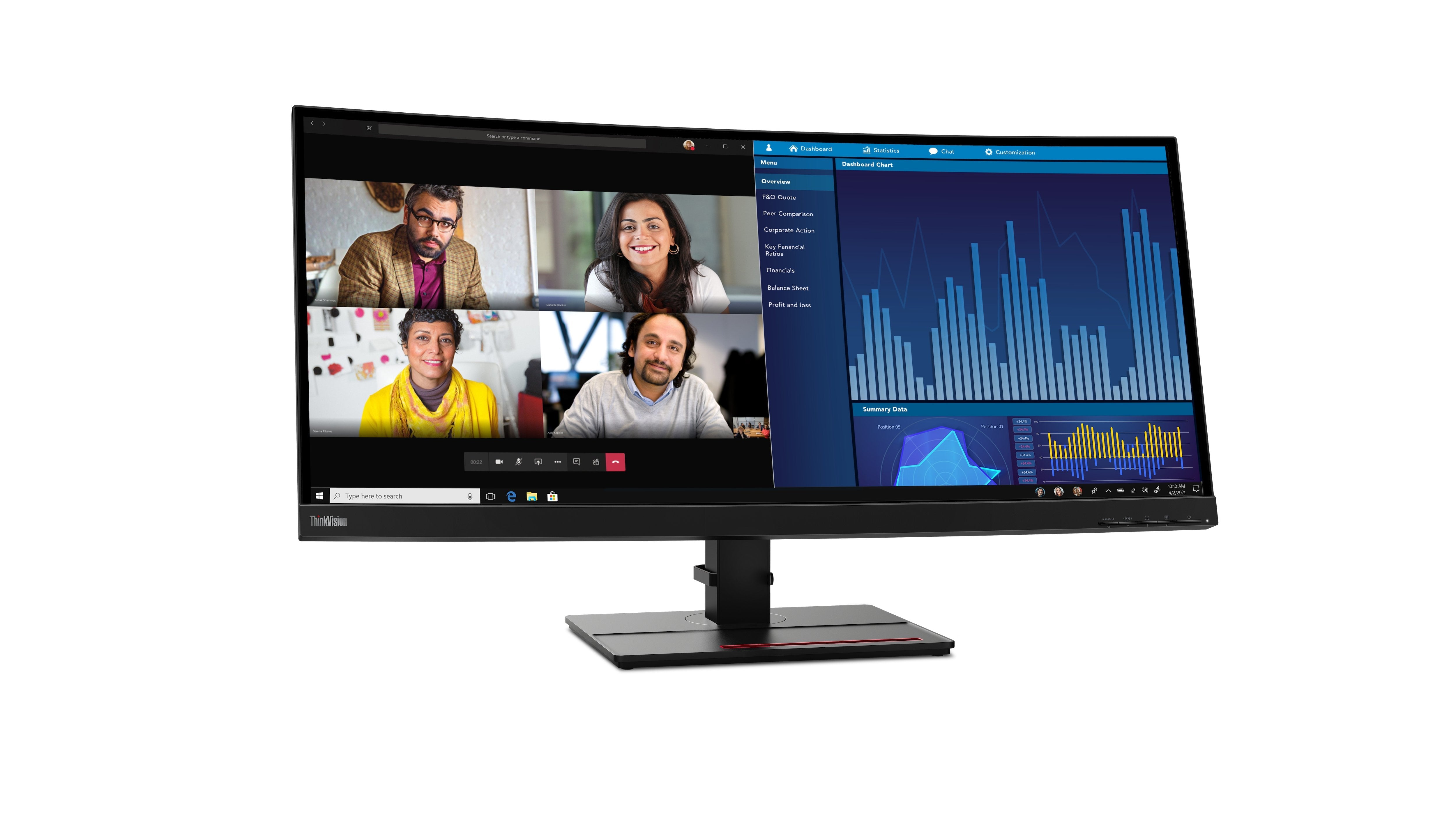 EAN 0195891382325 - Lenovo ThinkVision P34w-20 LED display 86,7 cm (34.1") 3440 x 1440 Pixeles Wide Quad HD Negro imagen 7