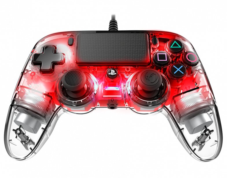 Nacon Compact Controller Wired Para Ps4 Iluminado Rojo