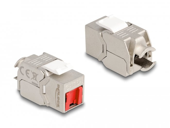 Delock 87952 Módulo Keystone Rj45 Hembra A Lsa Cat.6a Sin Herramientas Con Cubierta Antipolvo Roja