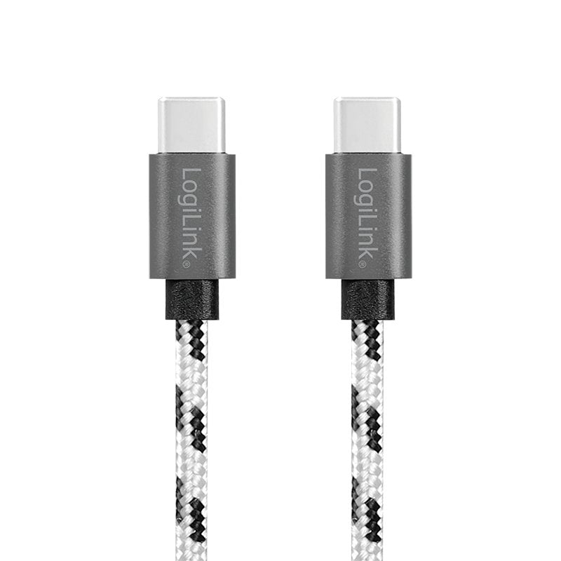 Usb 2.0 Type-C 3-Pack Cable Set, C M To C M, Alu, Nylon, Blanco Negro