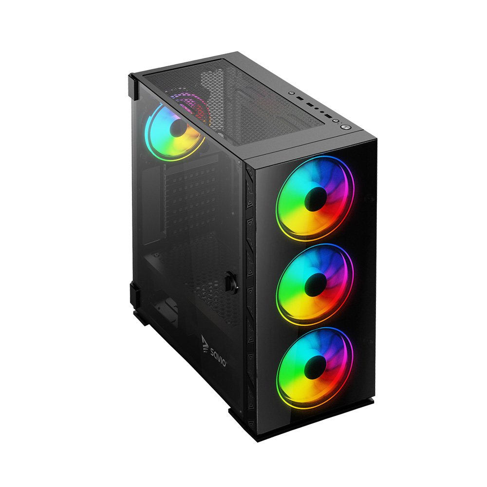 Caja Pc Savio Prime X1 Argb Glass Black