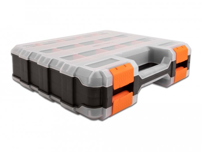Delock Sortimentsbox Con 34 Fächern 320 X 270 X 80 Mm Naranja / Negro