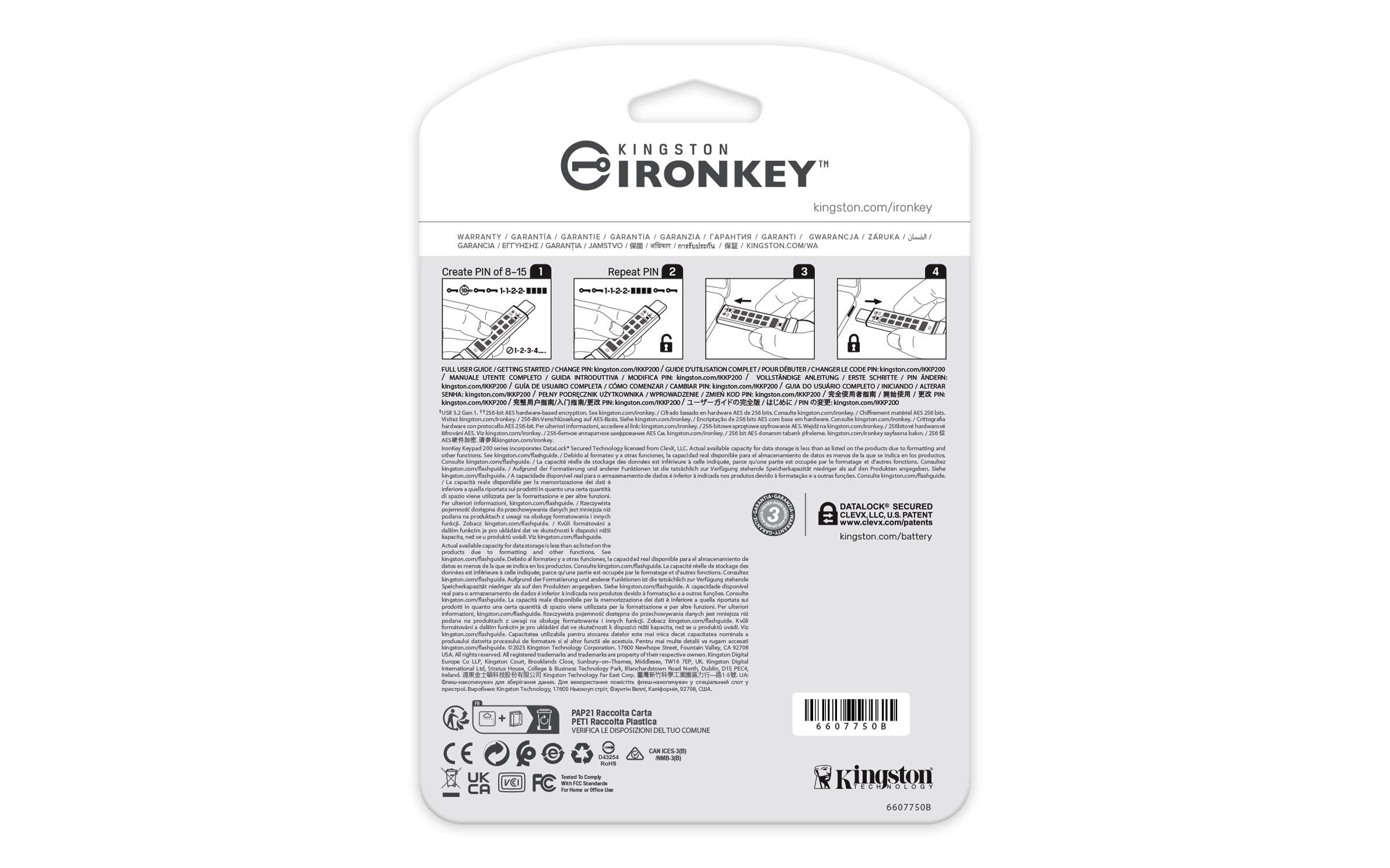 EAN 0740617336597 - Kingston Technology IronKey Keypad 200 unidad flash USB USB Tipo C 3.2 Gen 1 (3.1 Gen 1) Azul imagen 4