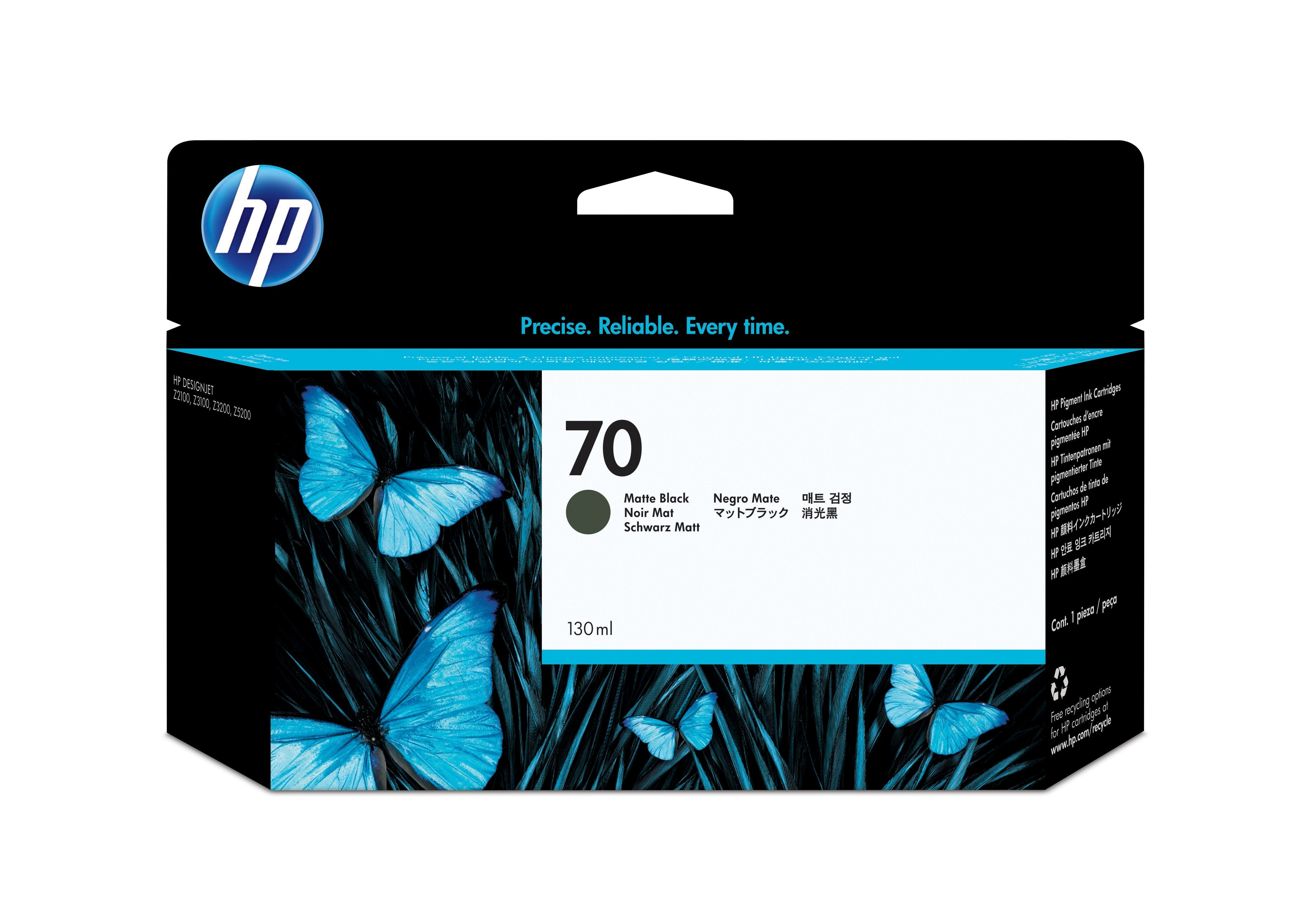 EAN 0882780528659 - HP 70 130-ml Matte Black DesignJet Ink Cartridge cartucho de tinta 1 pieza(s) Original Rendimiento estánd imagen 1