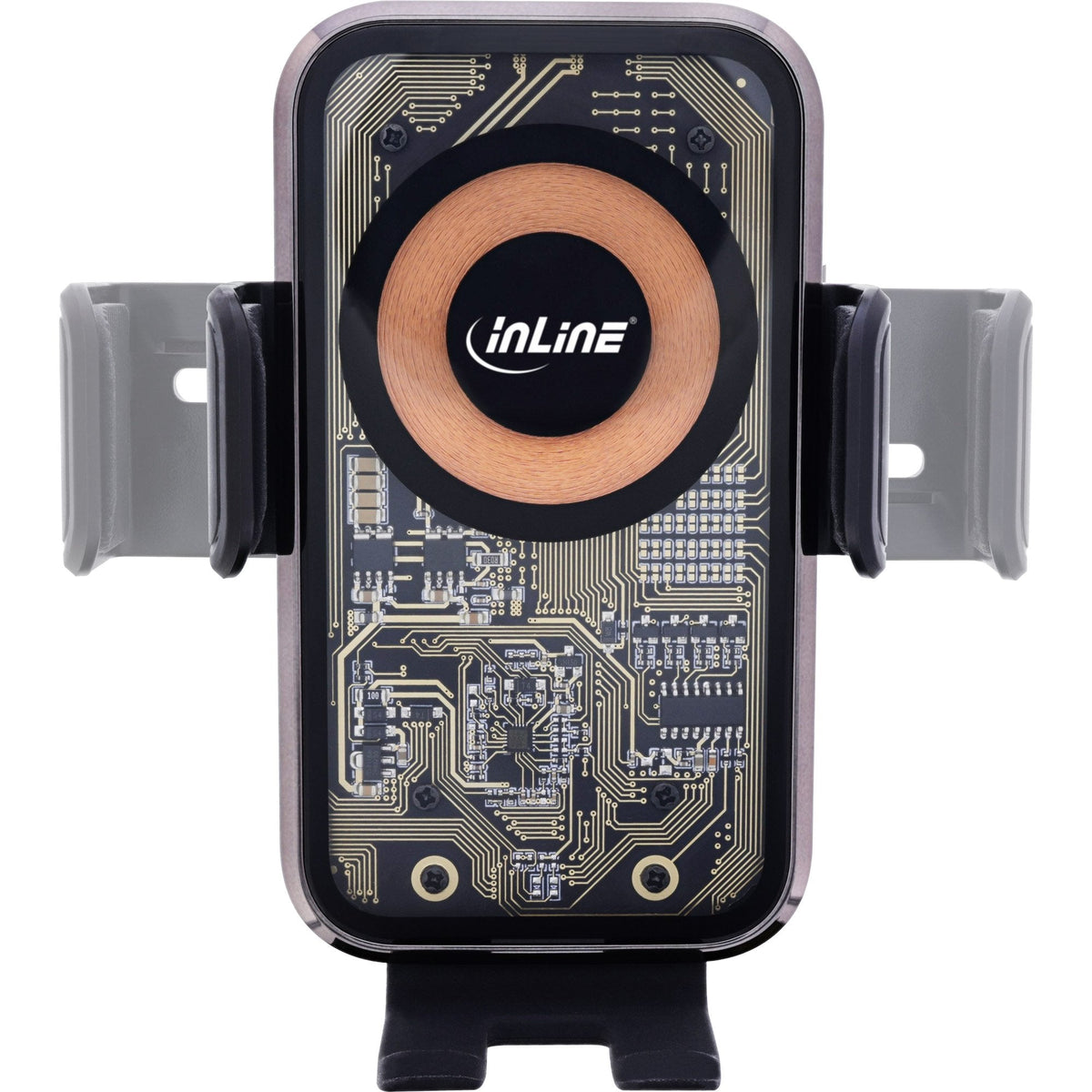 Inline® Car Smartphone Holder, One Touch Qi 2, Universal, Wireless Charger