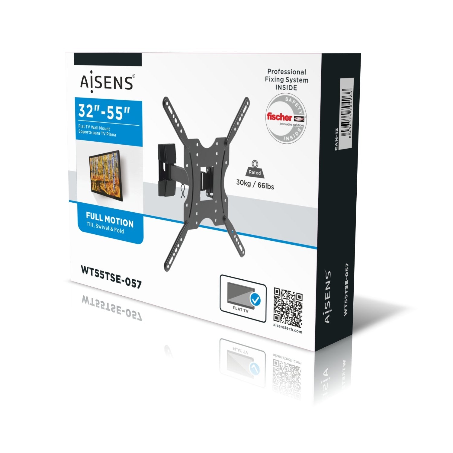 Aisens Soporte Eco Giratorio - Inclinable Para Monitor/Tv 30kg (2 Pivotes) (Tv 32"-55") - Negro