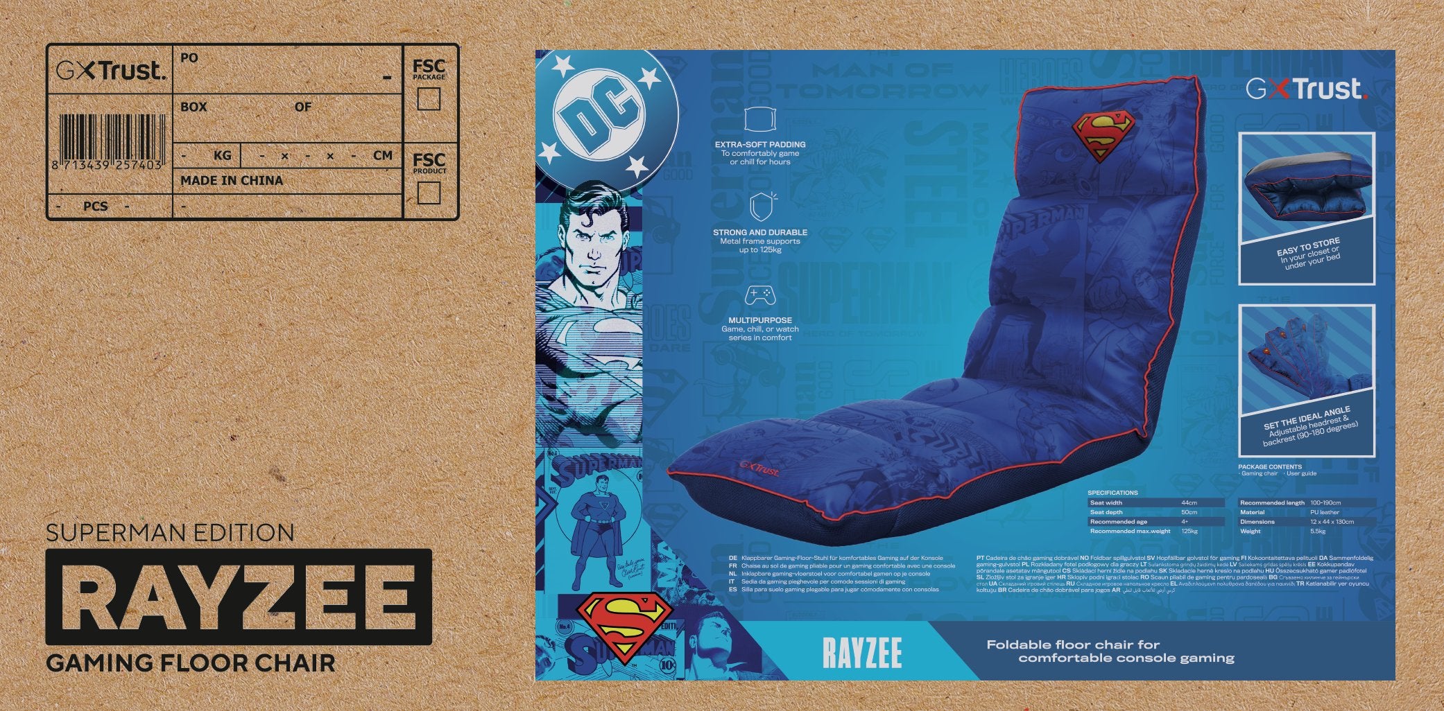 EAN 8713439257403 - Trust GXT 718SM Rayzee Silla gaming Asiento acolchado Azul imagen 7
