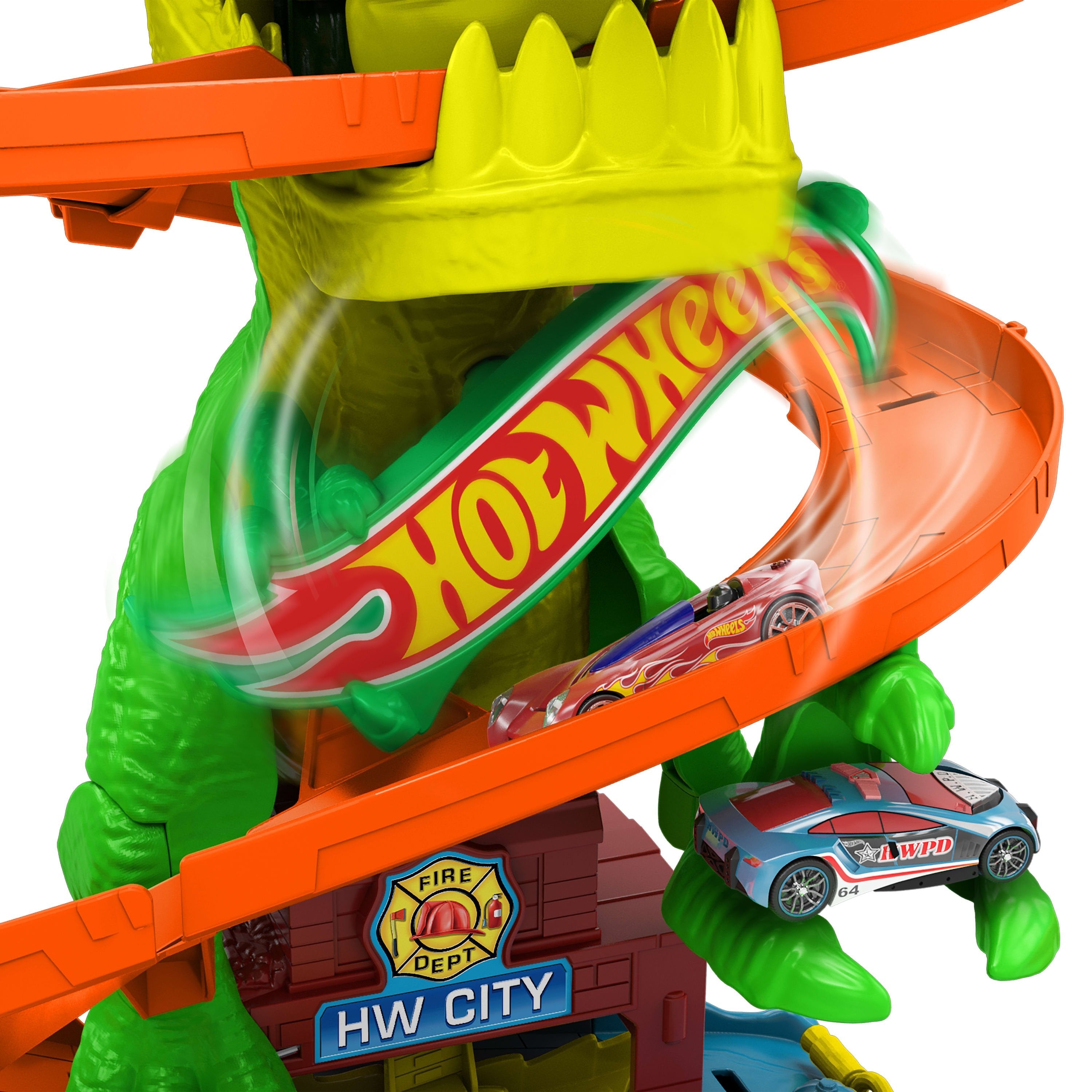 Hot Wheels Hot Wheels City T-Rex Batalla, Pista Jbm73