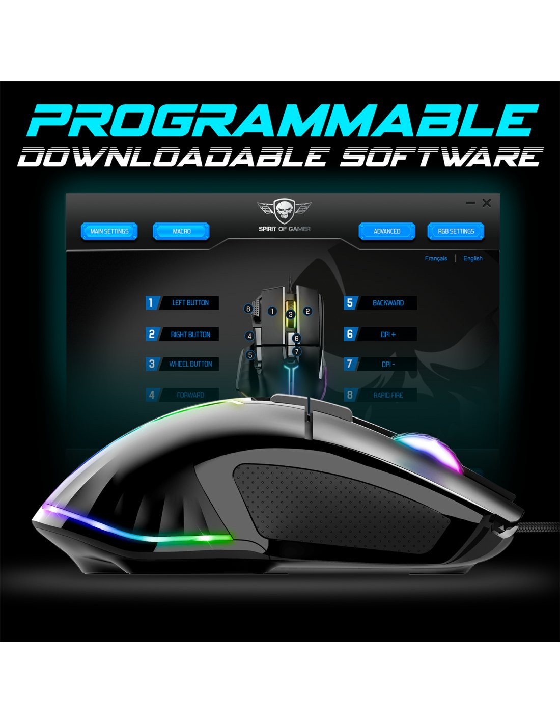 Spirit Of Gamer Raton Souris Pro M5 Negro