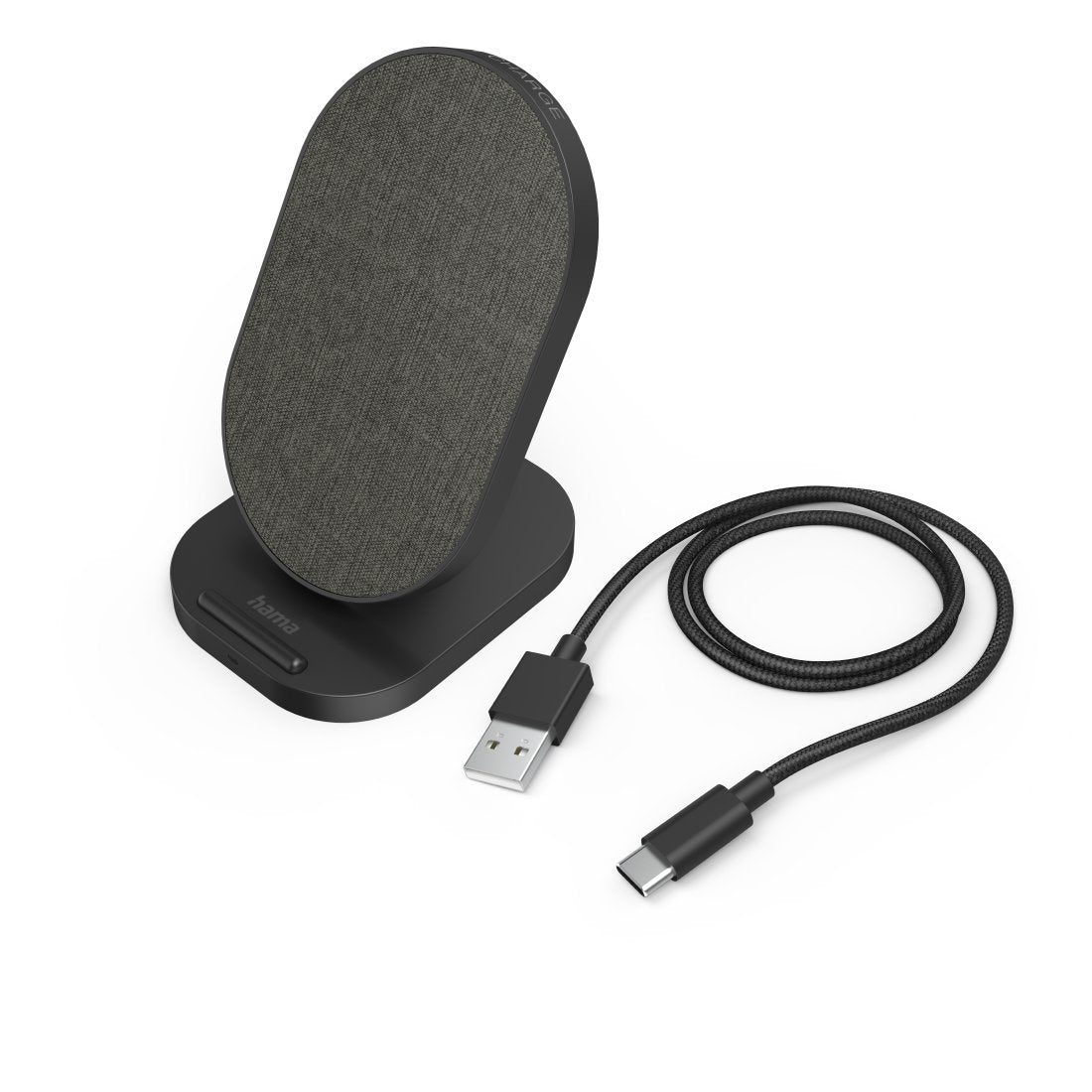 Cargador Inalambrico Hama Qi-Fc10s-Fab Potencia 10w - Usb-C - Indicador Led - Carga Rapida - 109x65x82mm - Negro