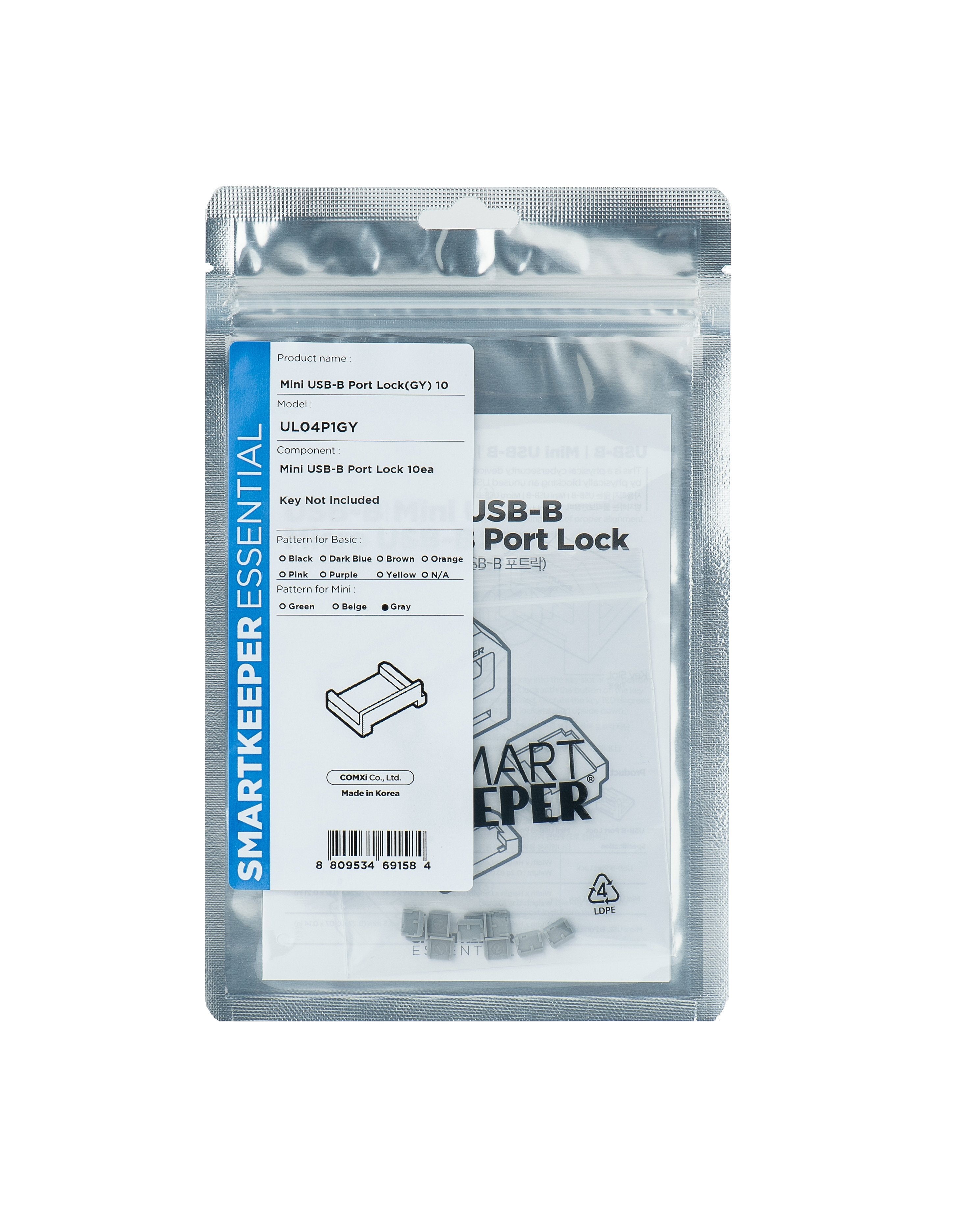 Smartkeeper Mini "Micro-Usb-B Port" Blocker Gris 10 Uds.