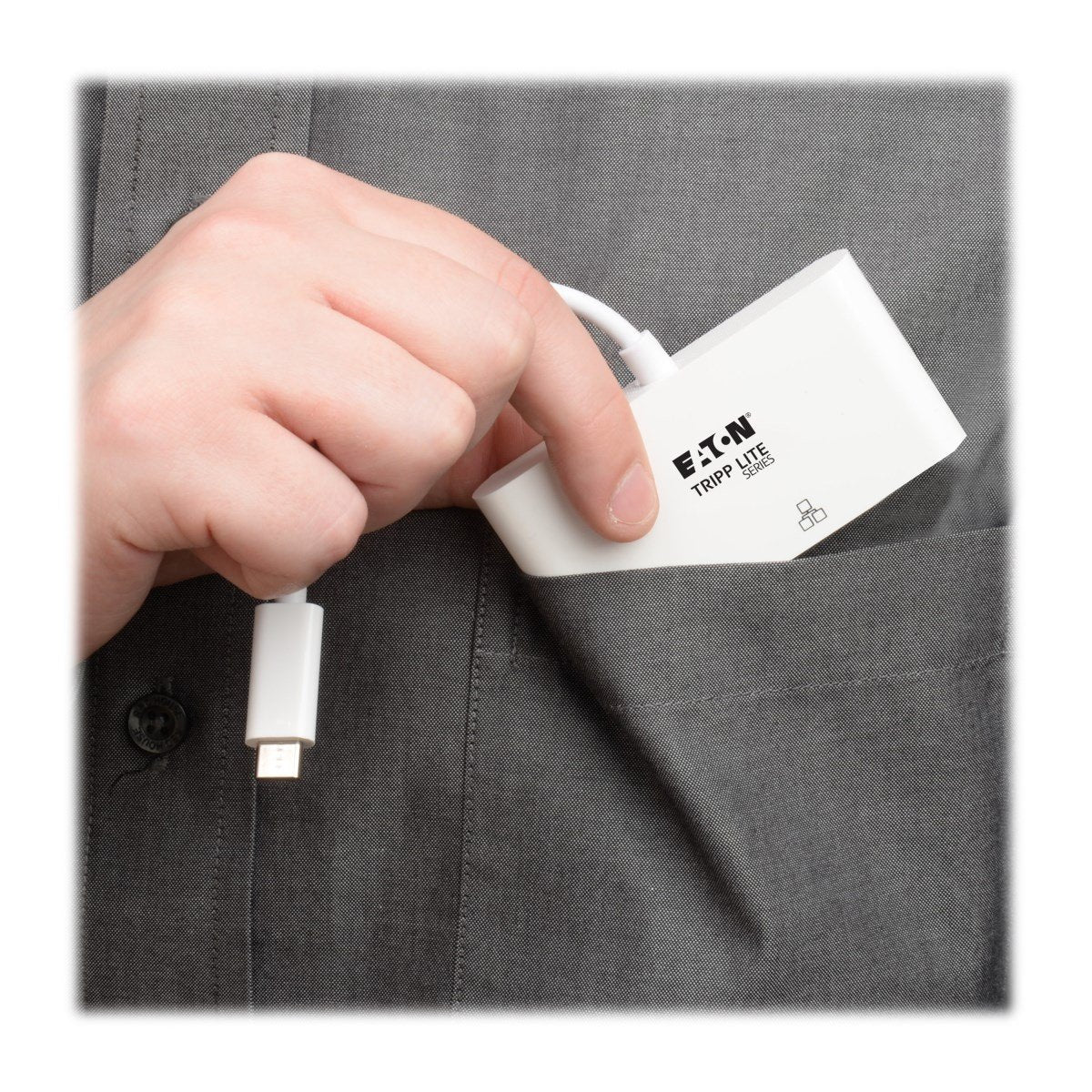 Eaton Tripp Lite Usb-C Multiport Adapter Vga Usb-A Port Gbe And Pd Charging White