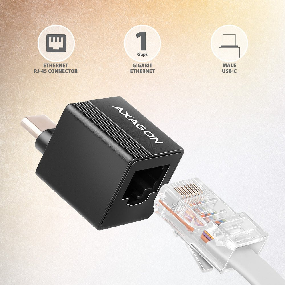 EAN 8595247907820 - Axagon ADE-MINIC USB-C 3.2 Gen 1 Gigabit Ethernet MINI adapter - schwarz - Adapter - Digital/Daten 1000 M imagen 2