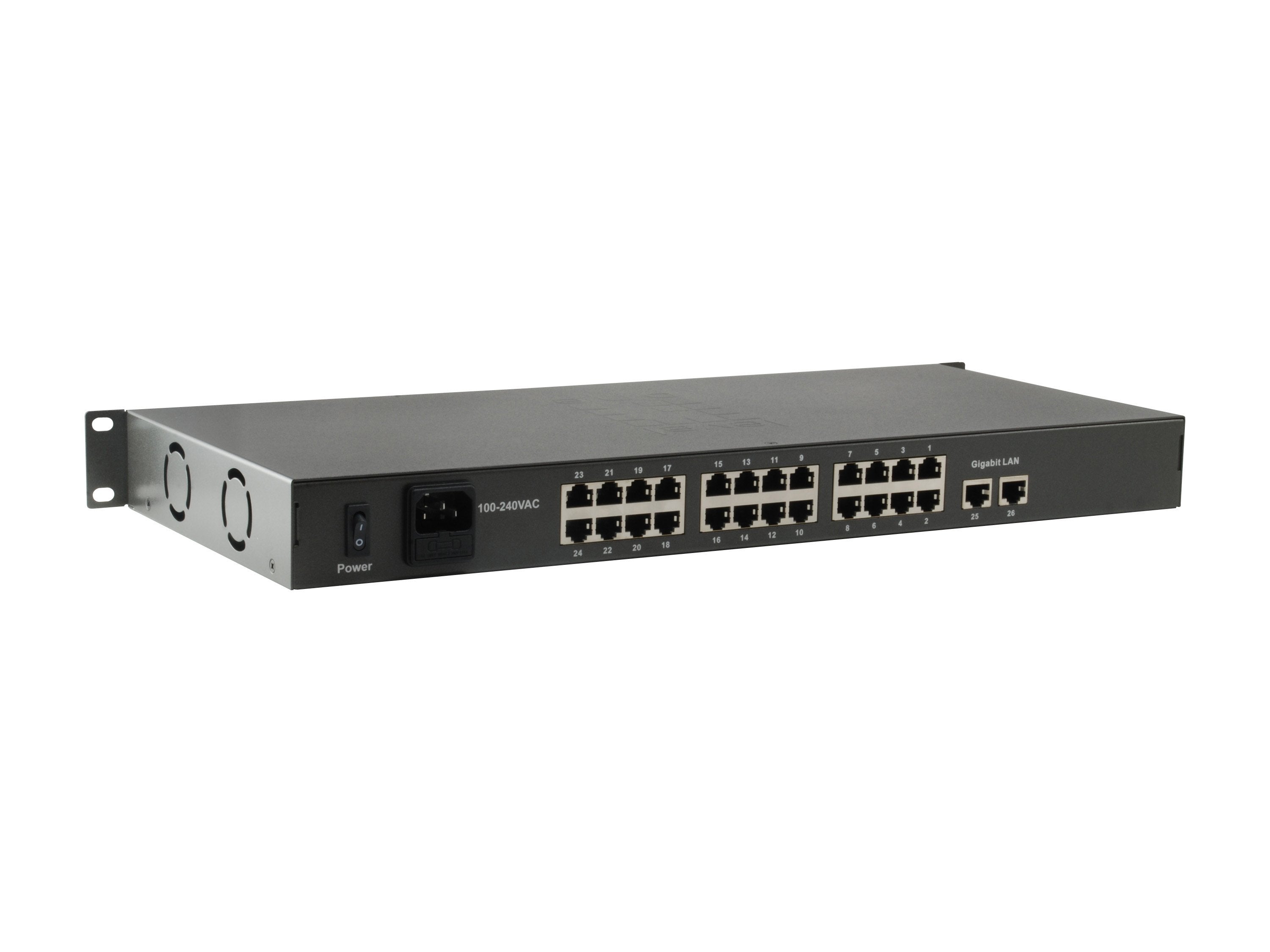 Levelone Switch 24x Fe Fgp-2601 2xge 19" 150w 24xpoe