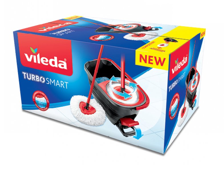 EAN 4023103208476 - Vileda Turbo Smart mopa, fregona y cubo Tanque individual Negro, Rojo imagen 3