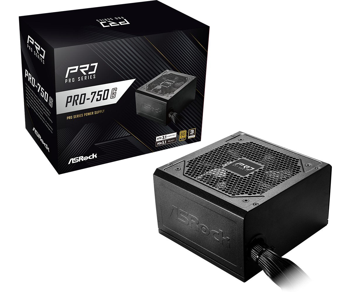Fuentes De Alimentación Asrock Pro Series Pro-750g 750w Atx 80+ Gold Negro 90-Uxr075-Gneaa2