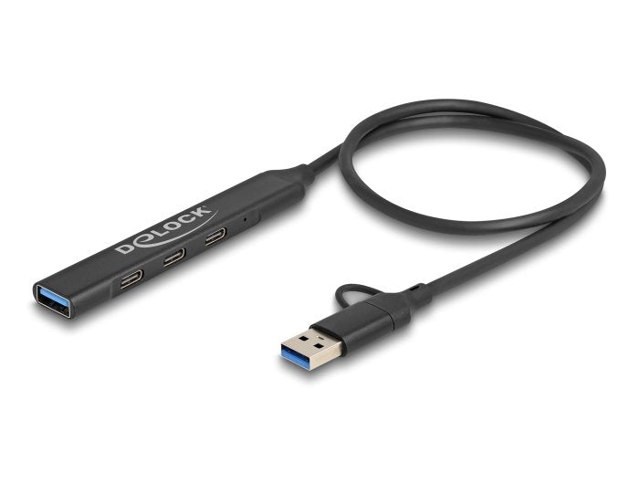 Hub Delock 4 Port Slim Usb Con Usb Tipo-C Oder Usb Typ-A A