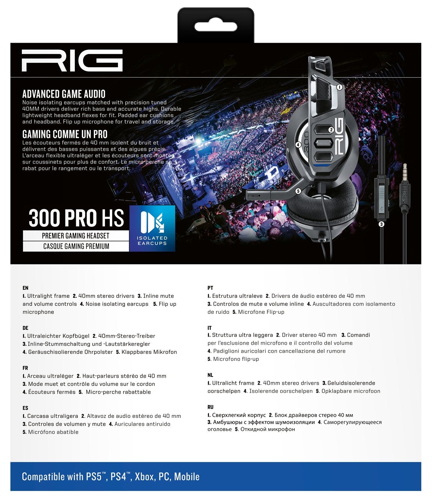 Auriculares Gaming Rig Serie 300pro Hs, Para Ps4 Ps5
