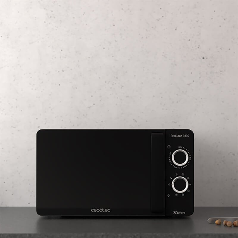 Microondas Cecotec Proclean 3130 700w Capacidad 20l Función Grill Negro