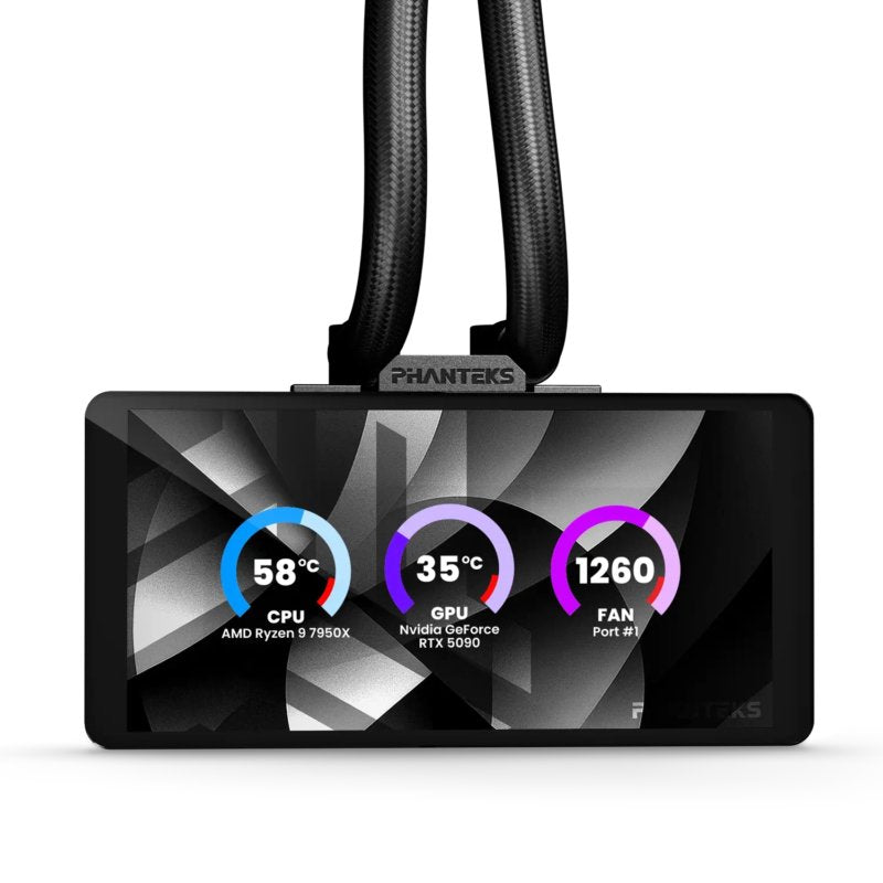 K Phanteks Glacier One 360m25 Lcd Schwarz Aio-Wasserkühlung