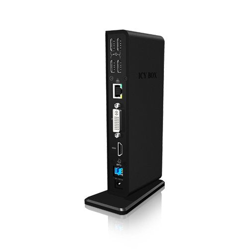 Icybox Ib-Dk2241ac Icybox Multi Docking Station , 2x Usb 3.0, Hdmi, Black