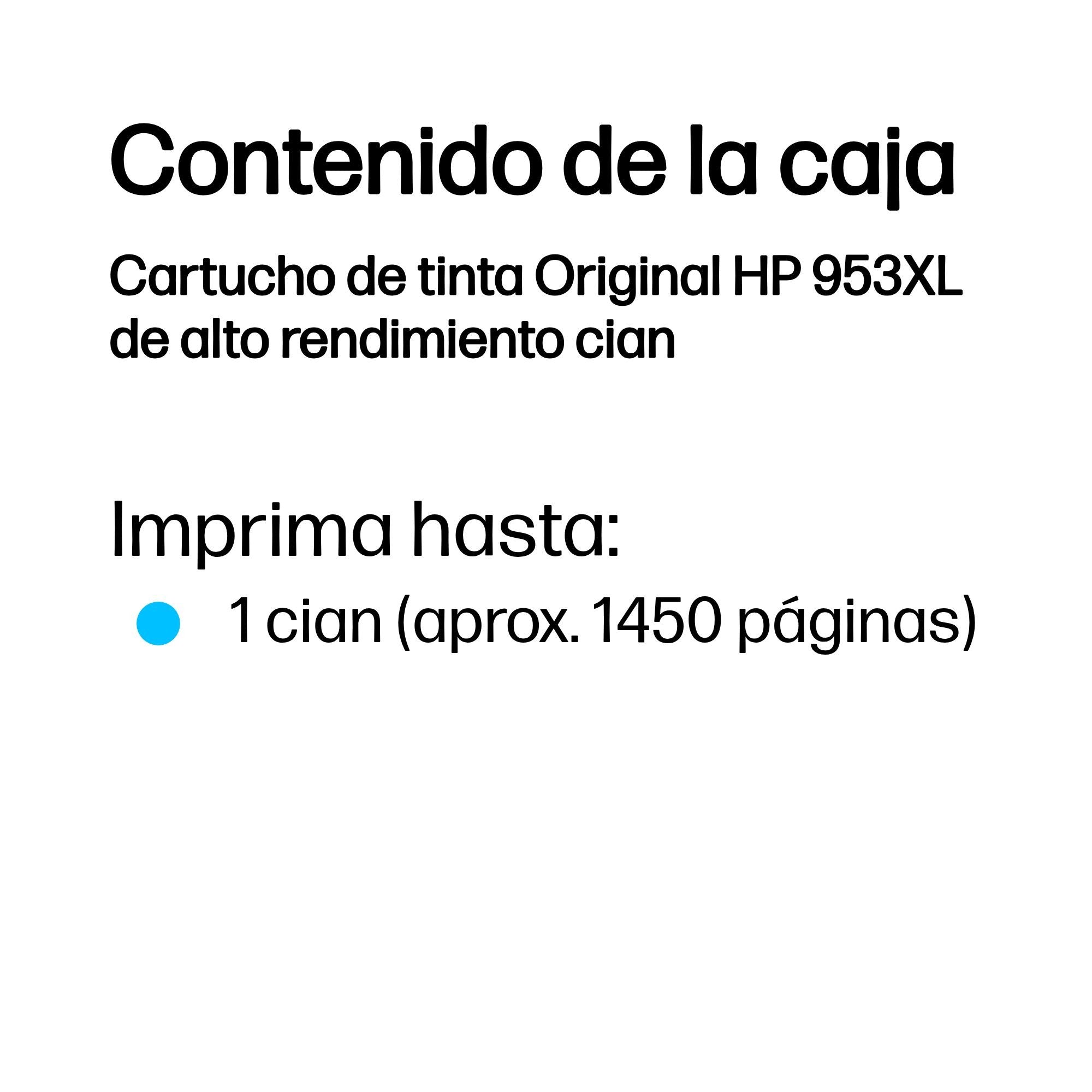 Hp 953xl Ink F6u16ae#30a Cyan