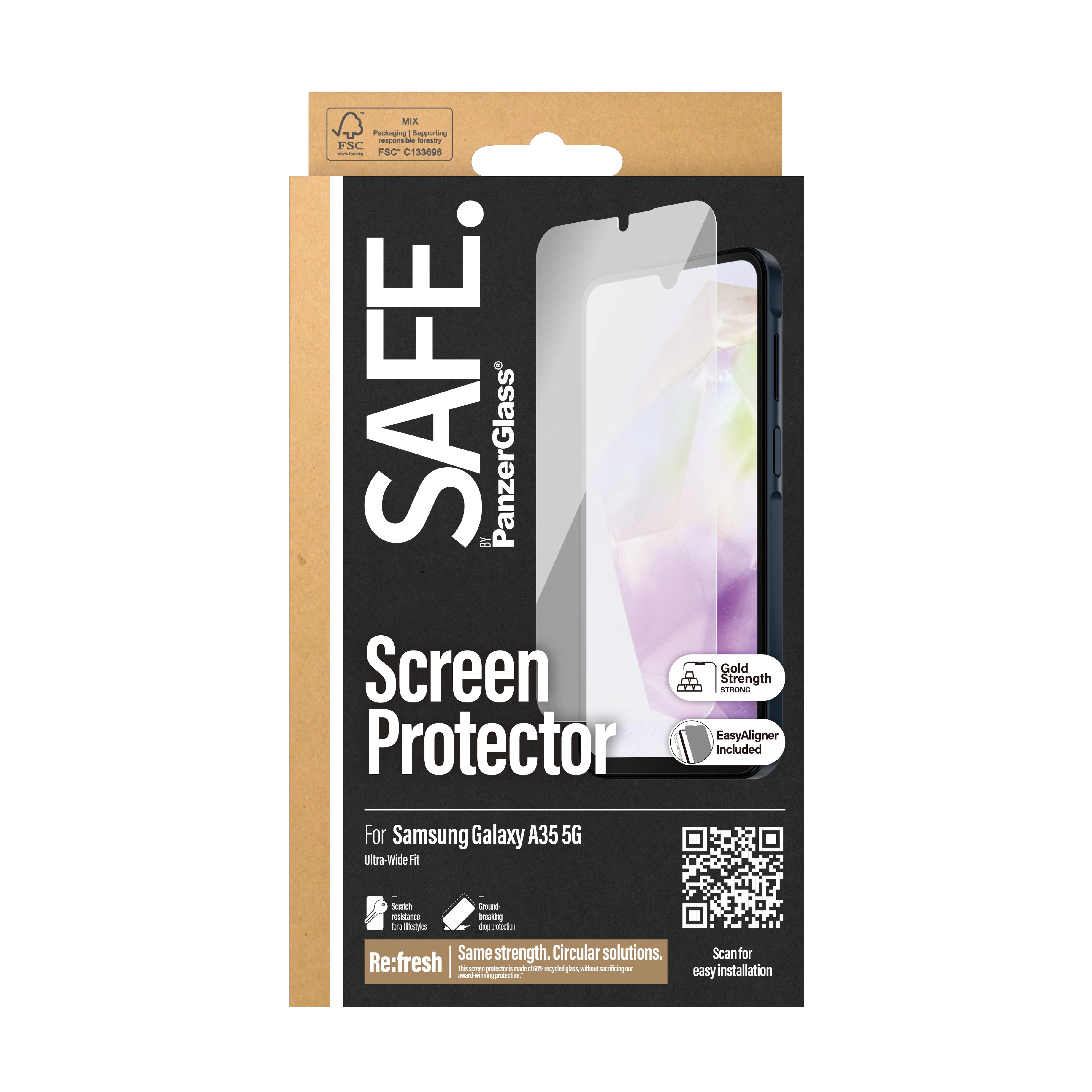 EAN 5711724956867 - PanzerGlass SAFE. by ® Screen Protector Samsung Galaxy A35 5G | Ultra-Wide Fit w. EasyAligner Protector d imagen 3