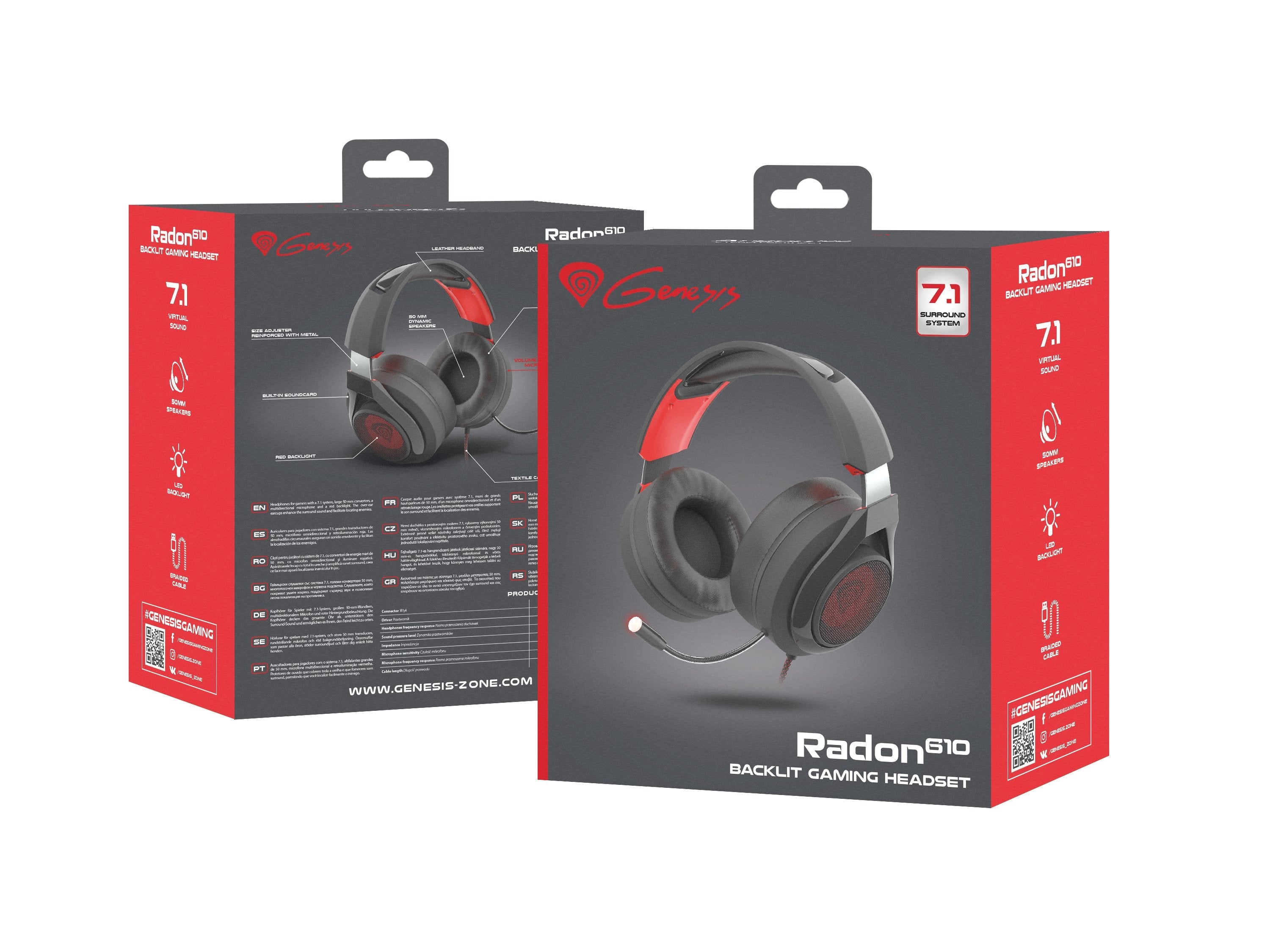 Auriculares Gaming Genesis Radon 610 7.1 Usb