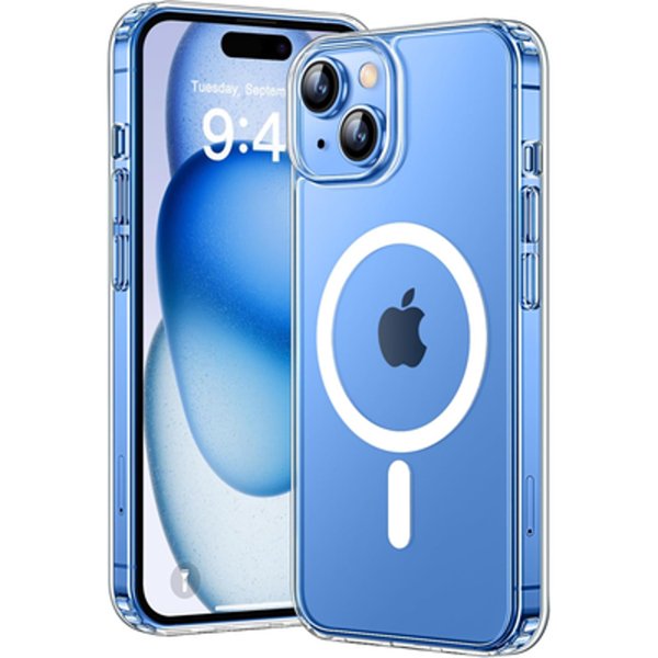 Funda Iphone 15 Magsafe Transparente Just In Case Funda Para Iphone 15 Transparente/ Anillo Magnético Compatible Con Accesorios Qi2/ Transparente