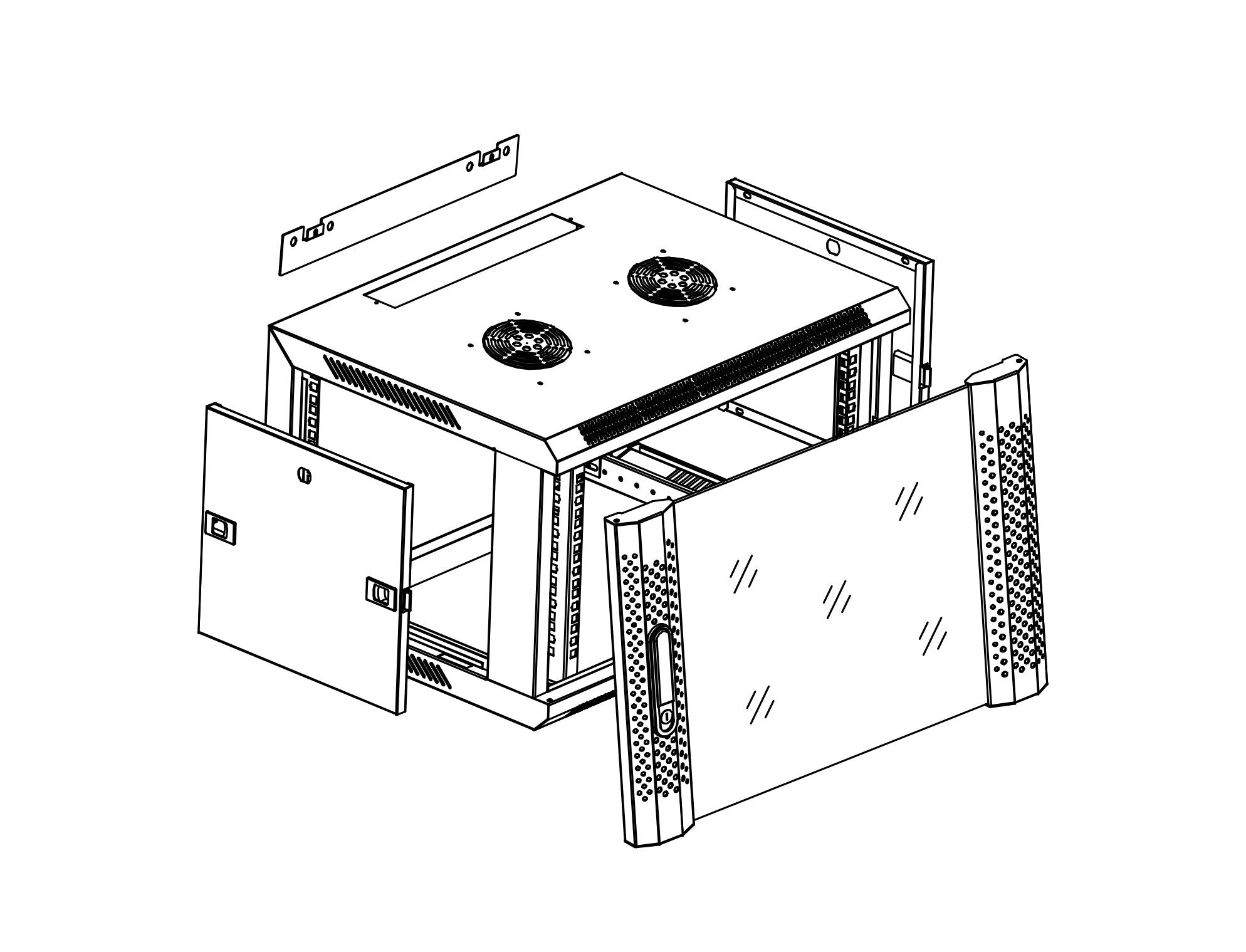 EAN 5605922032563 - Phasak PHO 2112 armario rack 12U Bastidor de pared Negro imagen 4