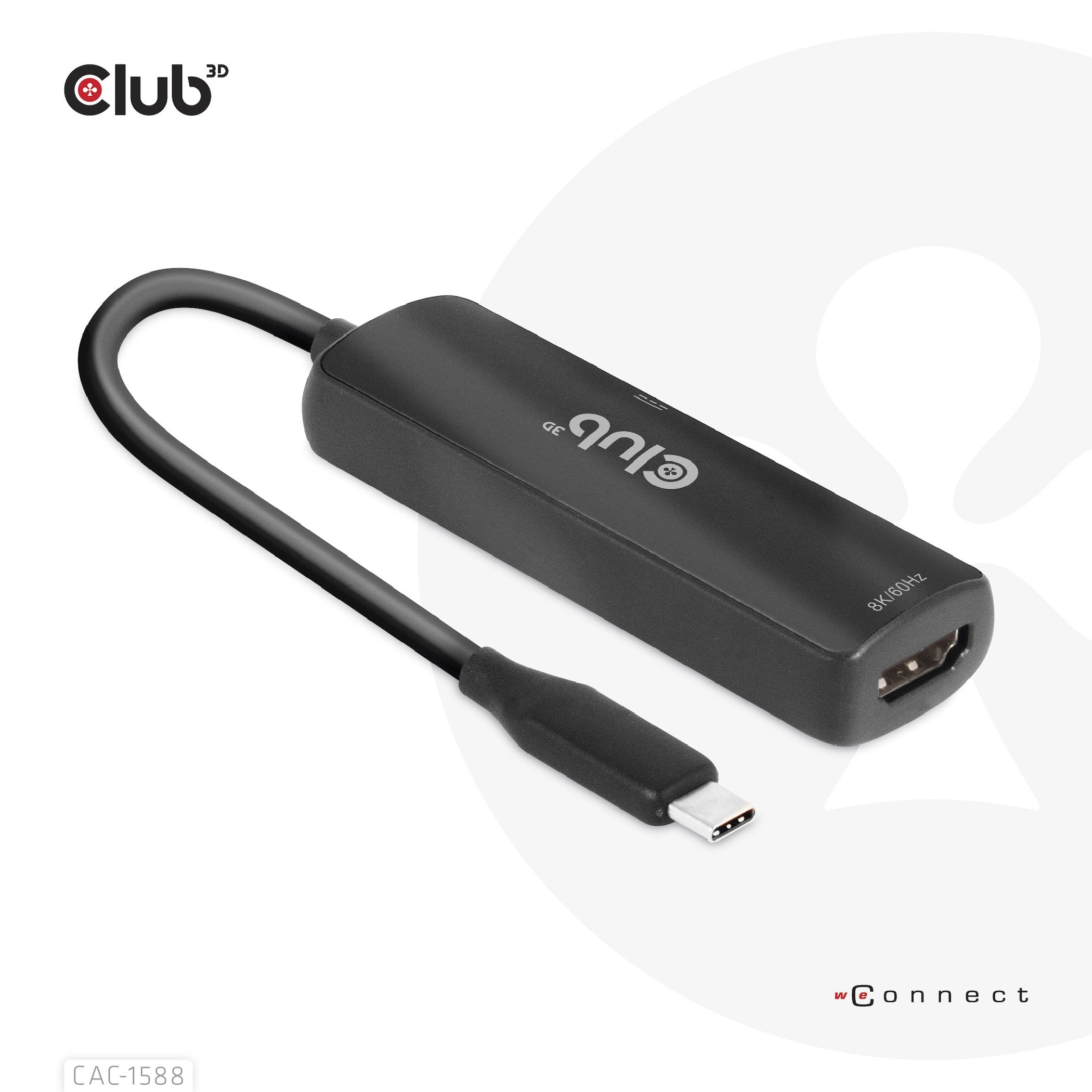 EAN 8719214472610 - CLUB3D CAC-1588 adaptador de cable de vídeo 0,17 m USB Tipo C Negro imagen 4