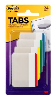 Post-It Index Rigido Archivar Grandes 4 Colores X 24 Marcadores