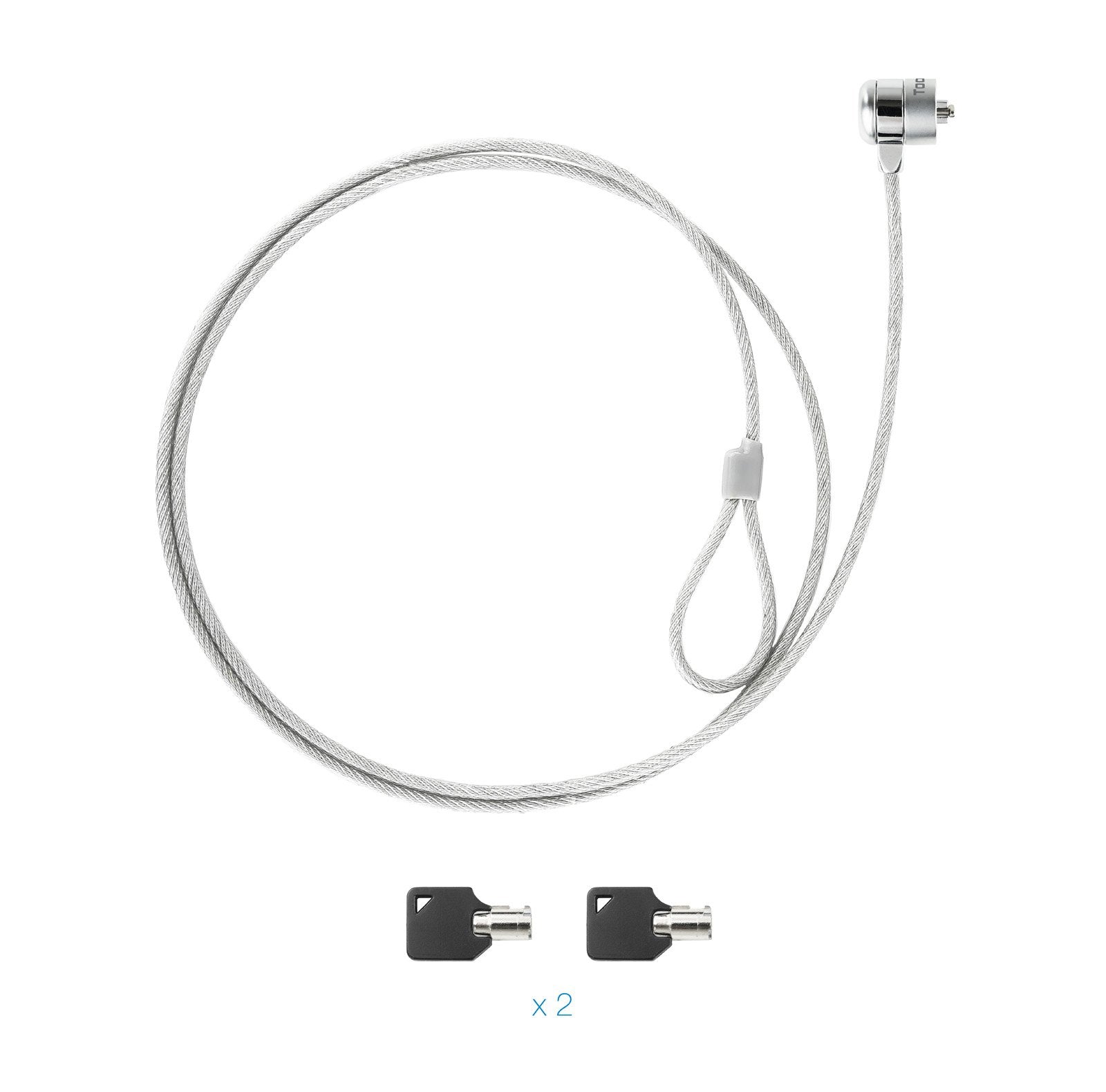 Tooq Cable De Seguridad Universal Con Llave Para Portatiles - Acero 4.5mm - Longitud 1.50m