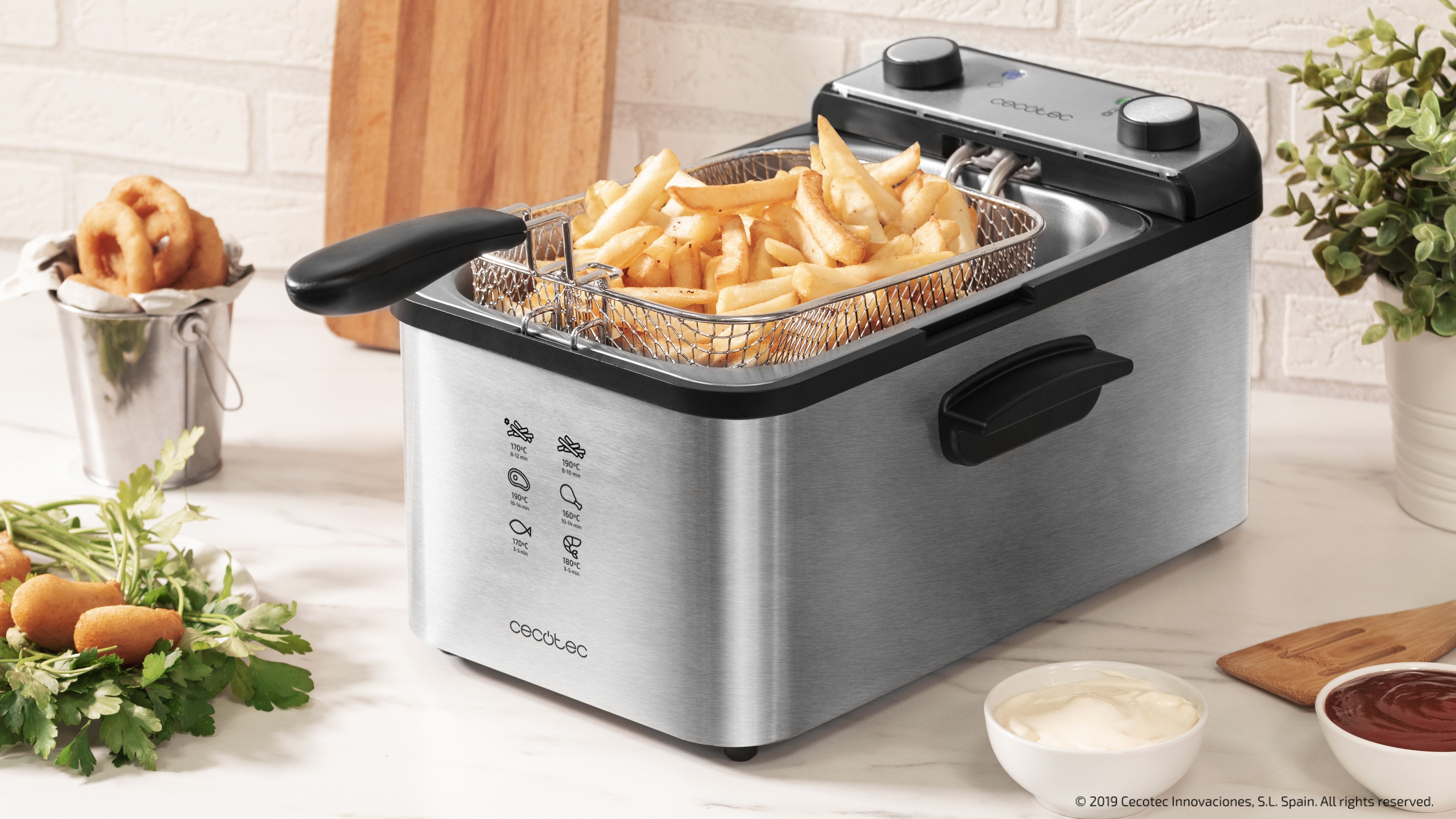 EAN 8435484030731 - Cecotec CleanFry Infinity 3000 Sencillo 5,6 L Independiente 2400 W Freidora Negro, Acero inoxidable imagen 6