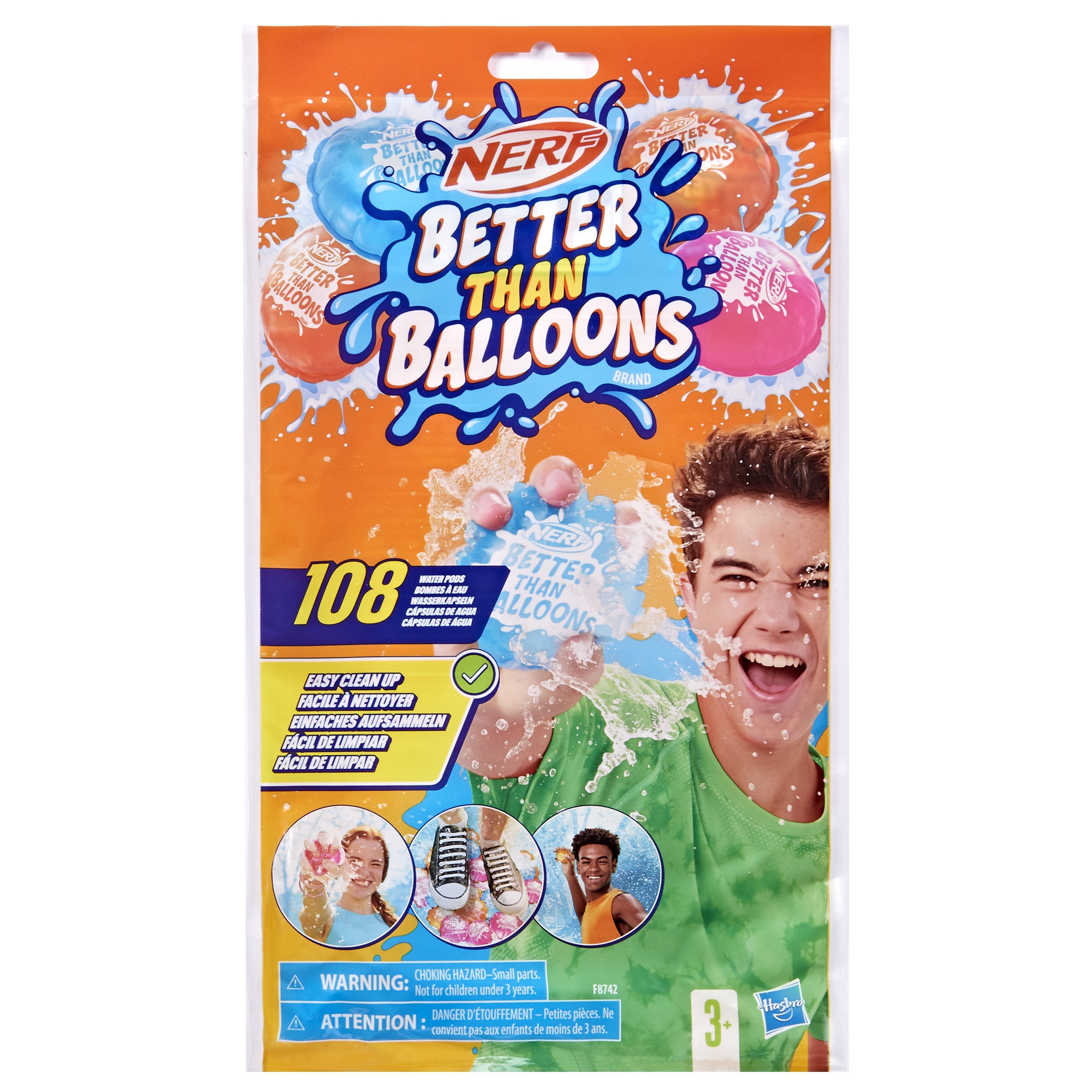 Hasbro Nerf Super Soaker Better Than Balloons 108 Piezas, Juguete Acuático Multicolor F87425l4