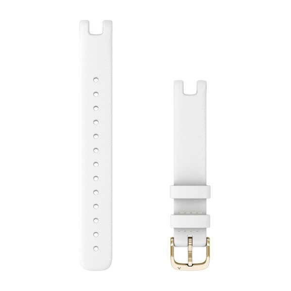 Garmin Wechselarmband Lily 14mm Ital. Leder Weiss Hellgold