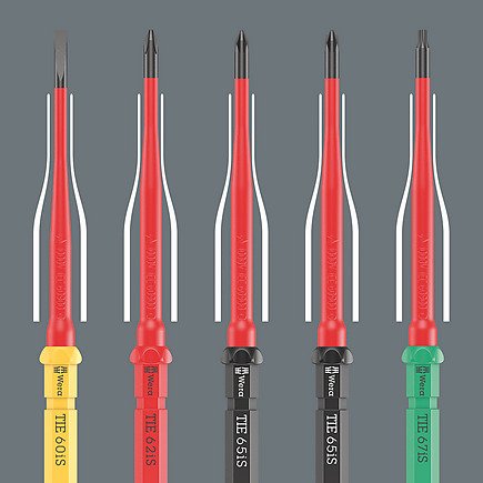 Wera Kraftform Kompakt Vde 17 Ra Imperial 1, 17 Piezas, Destornillador Rojo/Amarillo, Incl. 2 Mangos Enchufables, Hojas Intercambiables Vde 5006619001