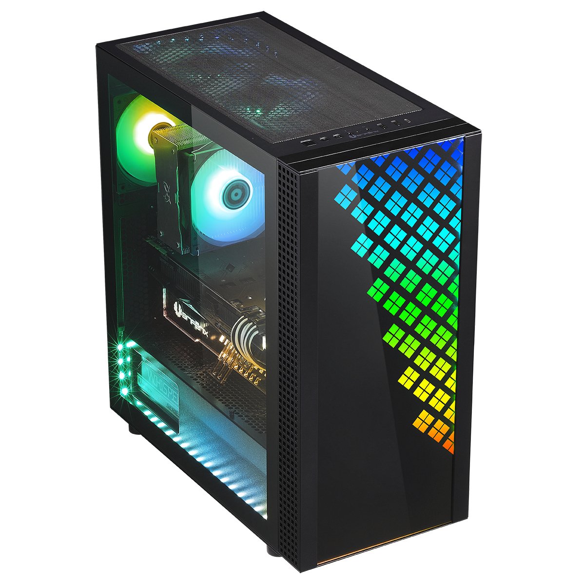Caja Pc Bitfenix E-Atx Dawn Rgb Tempered Glass Black