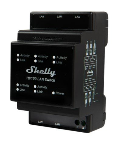 Shelly · Hutschiene · \"Lan Switch\" · 5 Ports · 10/100 Mbit