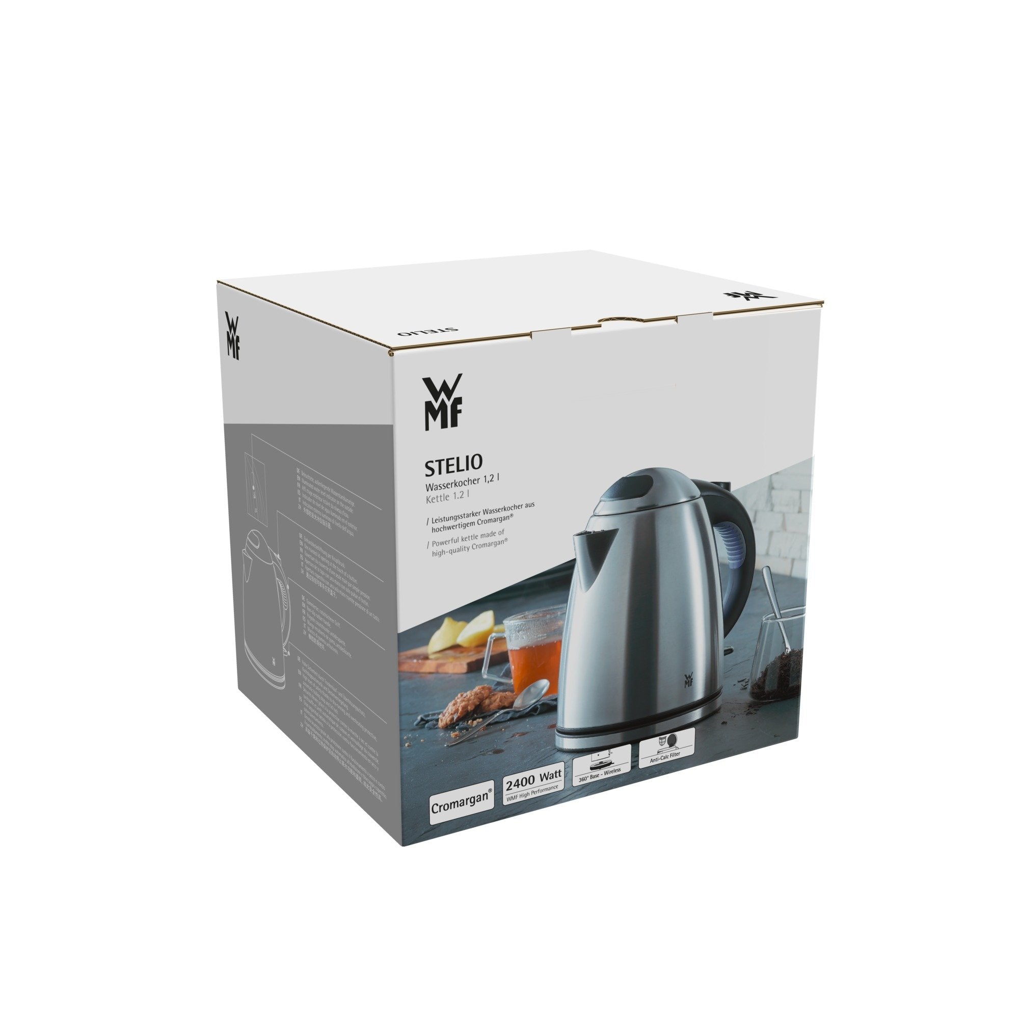 EAN 4211129057806 - WMF Stelio 0413010012 tetera eléctrica 1,2 L 2400 W Negro, Acero inoxidable imagen 10