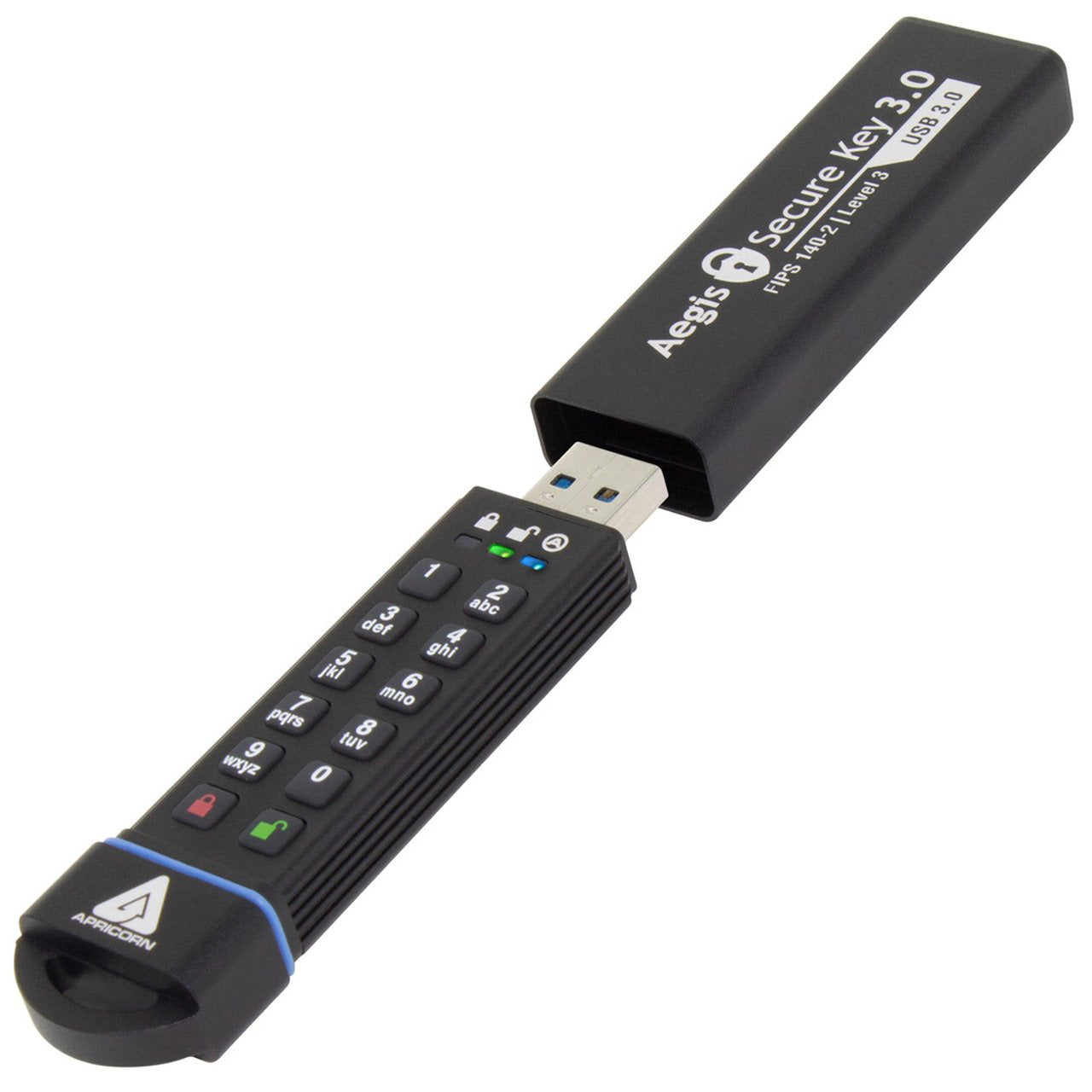 Pendrive Apricorn Usb 3.0 480gb Securekey 256bit Aes-Xts, Ip58,