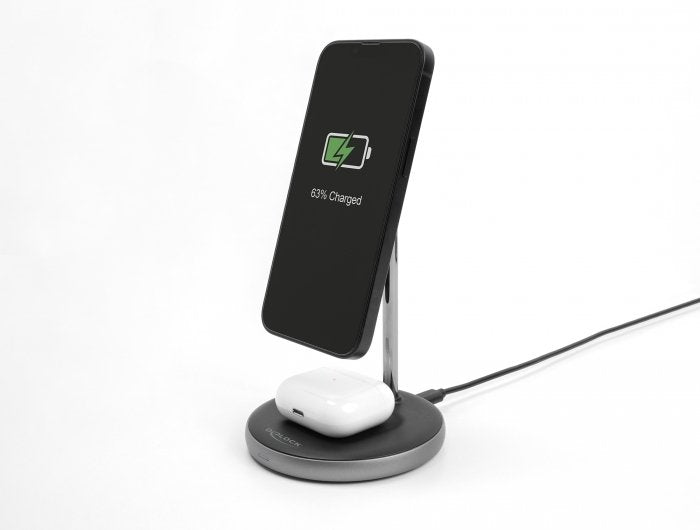 Delock Wireless Charger 2 In 1 Con 5 W / 7,5 W / 10 W / 15 W - Qi