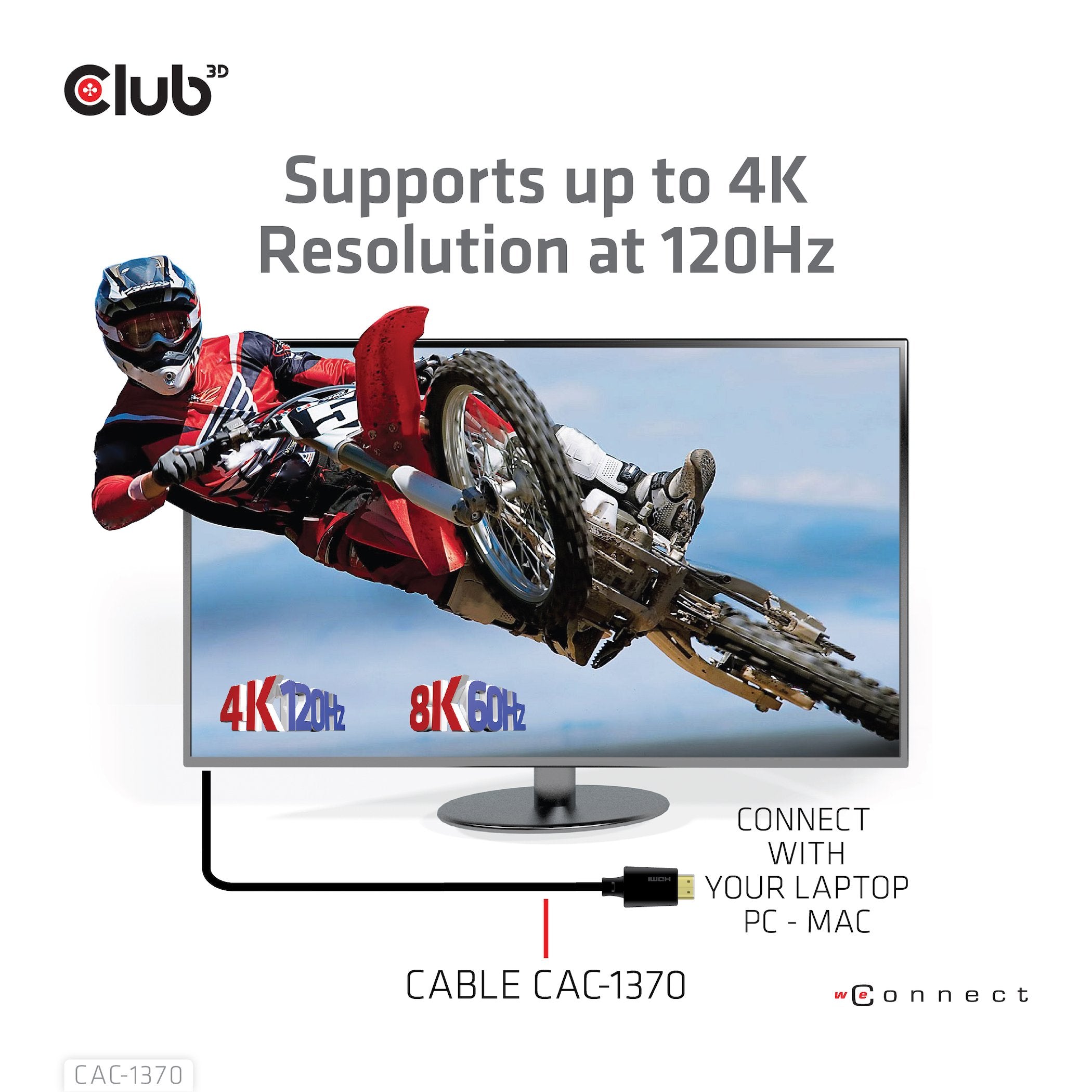 Cable Hdmi Club3d A -> A 2.1 Ultra Alta Velocidad 10k Hdr 1.5m Retail