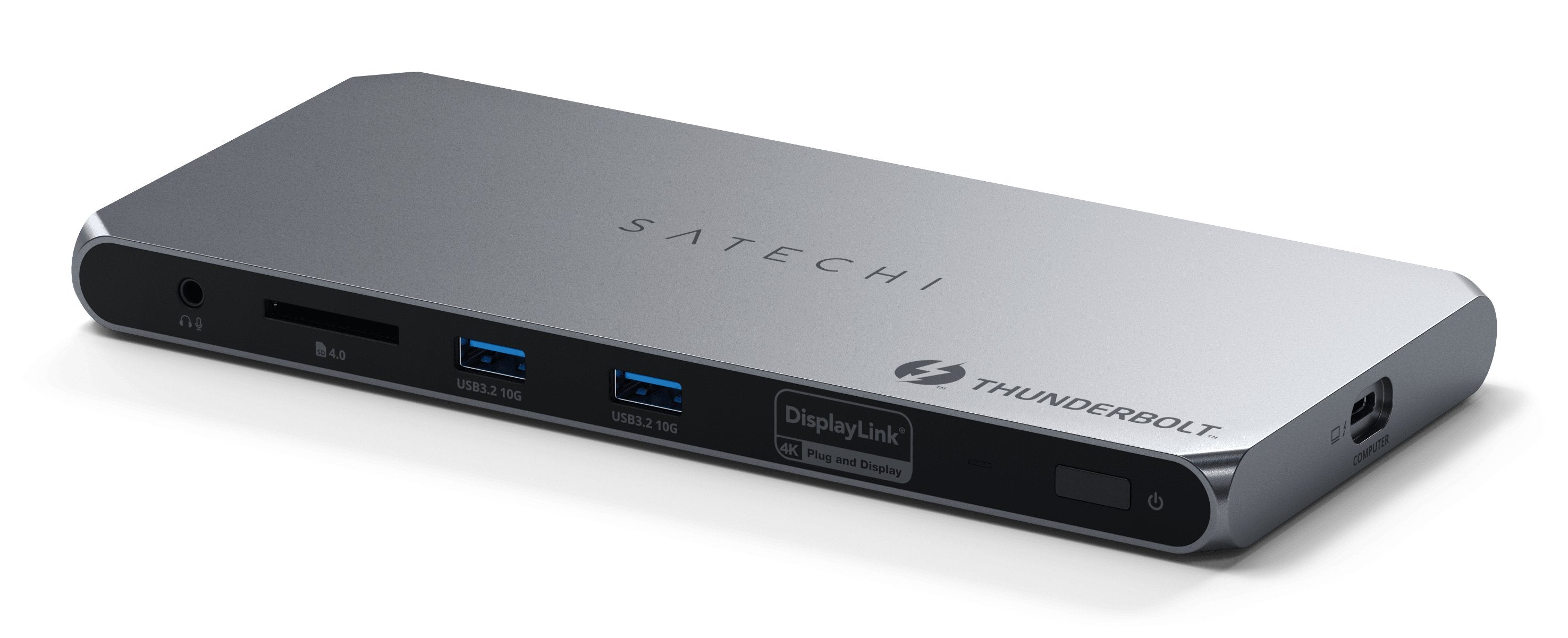 Satechi Thunderbolt 4 3.5mm Audio Czytnik Kart 2x Usb-A 3.2 2x Hdmi 2.0 Displaylink 1x Ethernet 3x Tb4 Downstream Dc/21v - Zasilacz 180w 96w Tb4 Passthrough
